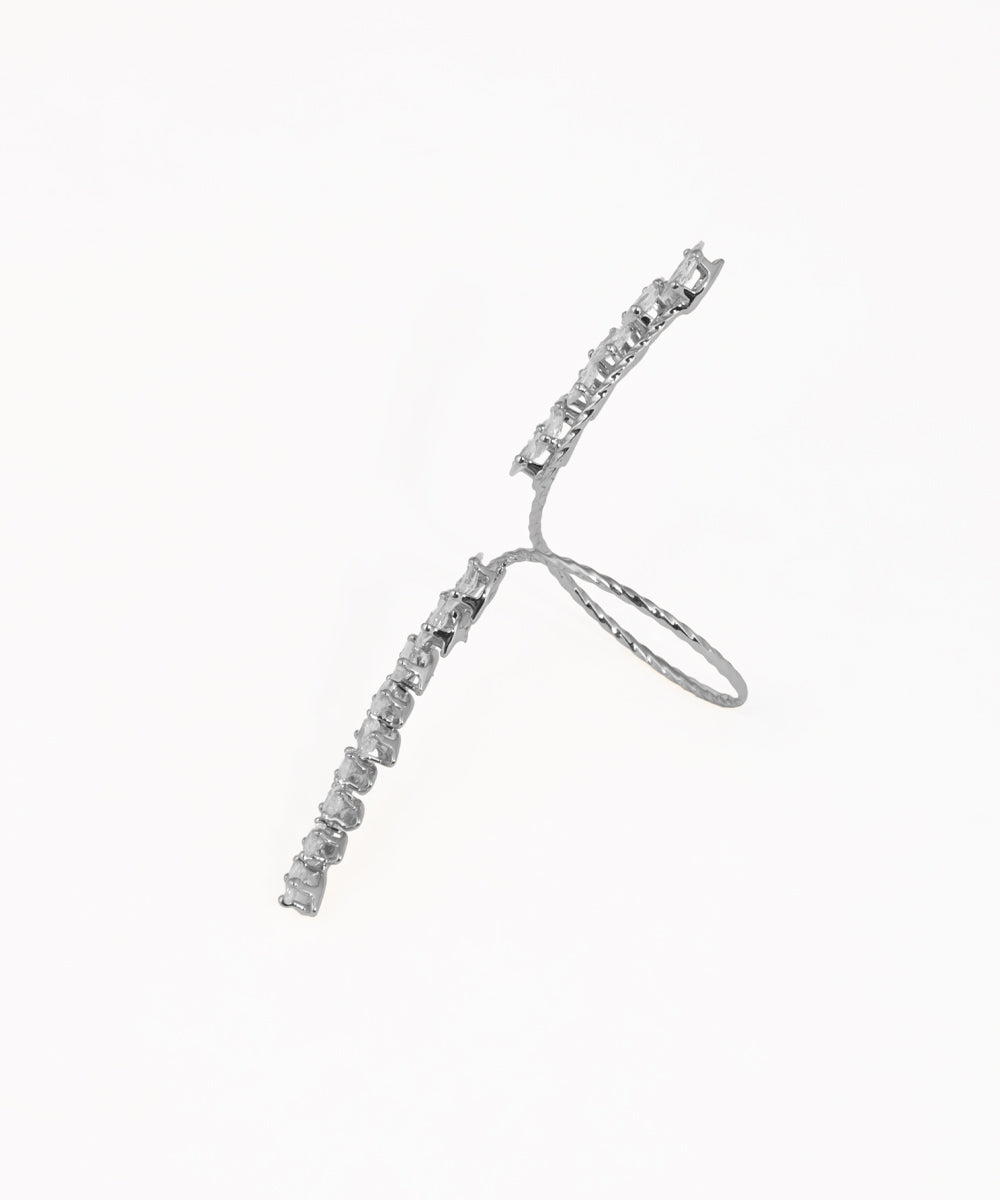 Statement Textured Band Marquise Stone Wrap Ring | Stylika