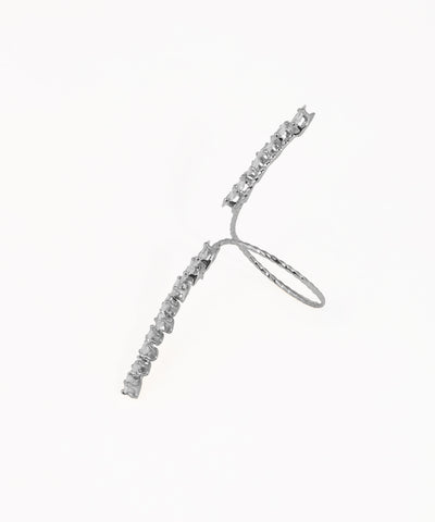 Statement Textured Band Marquise Stone Wrap Ring | Stylika