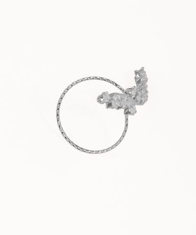 Statement Textured Band Marquise Stone Wrap Ring | Stylika