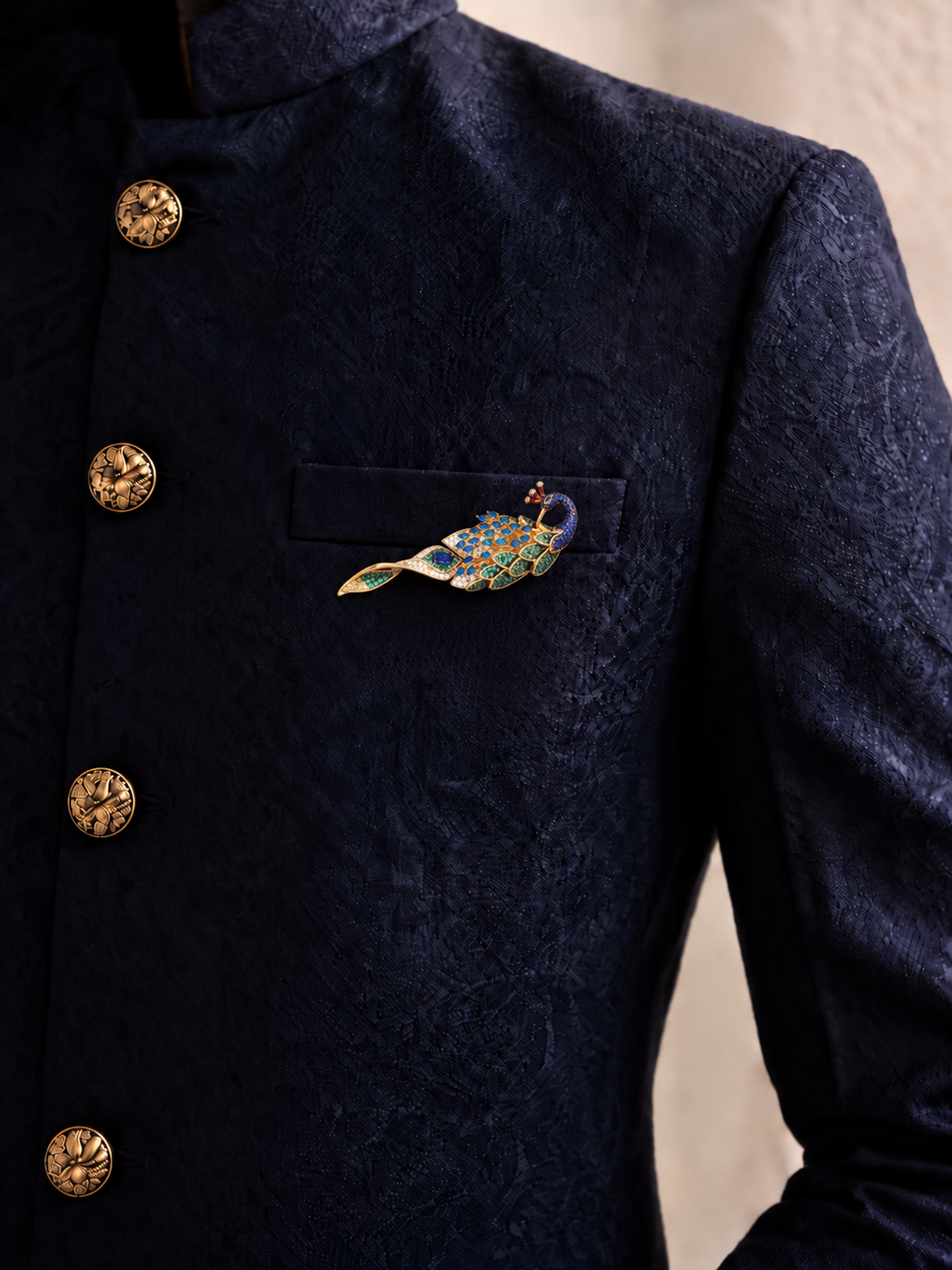 Peacock Statement Brooch | Stylika