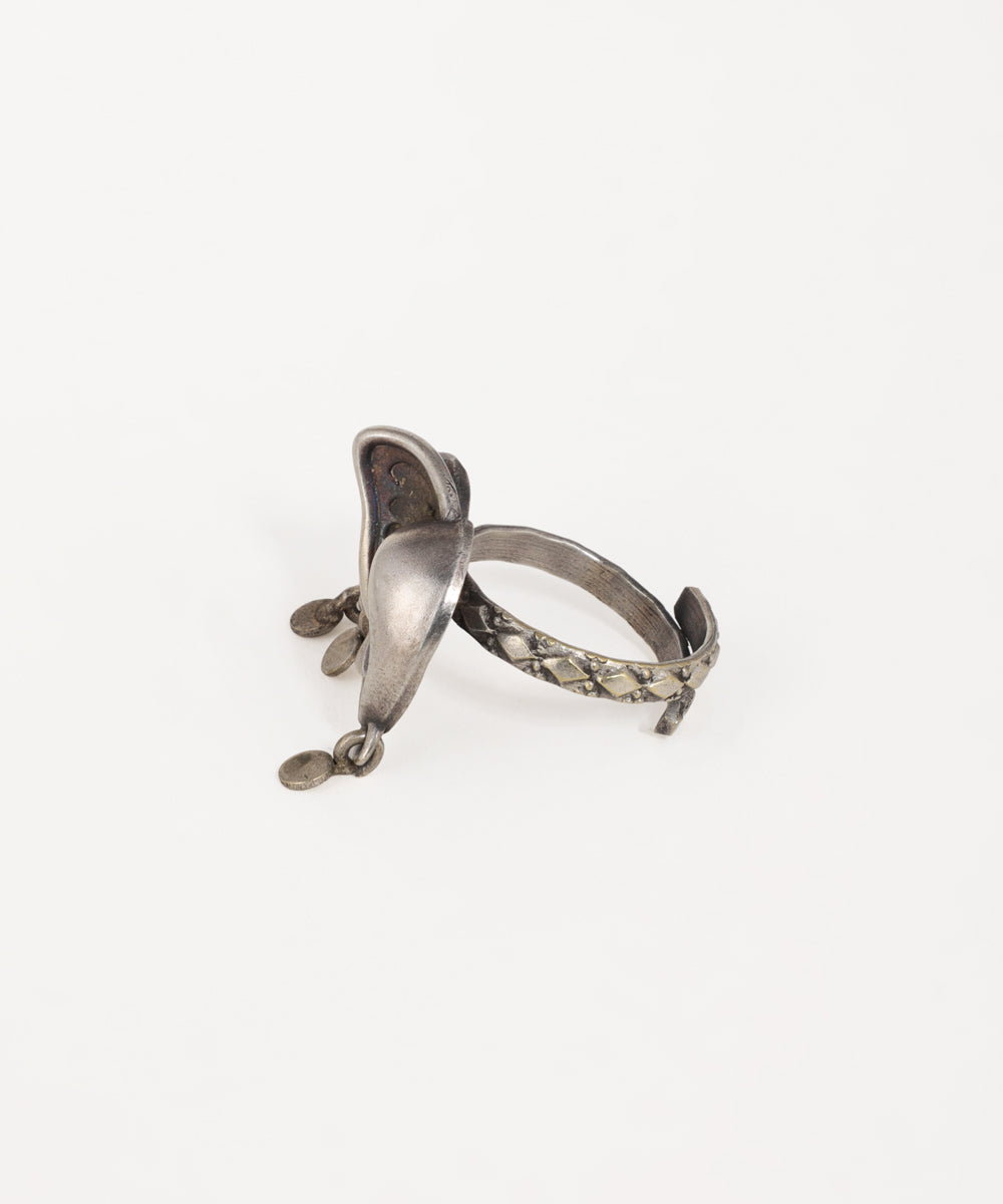 Oxidised elephant design ring featuring traditional handcrafted metalwork
