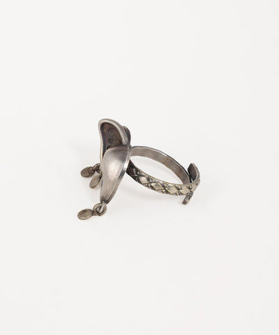 Oxidised elephant design ring featuring traditional handcrafted metalwork