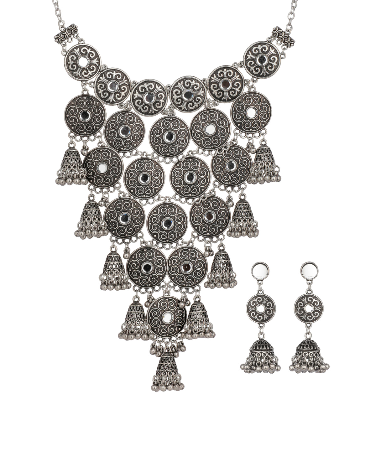 Circular Motif Layered Bib Necklace | Stylika