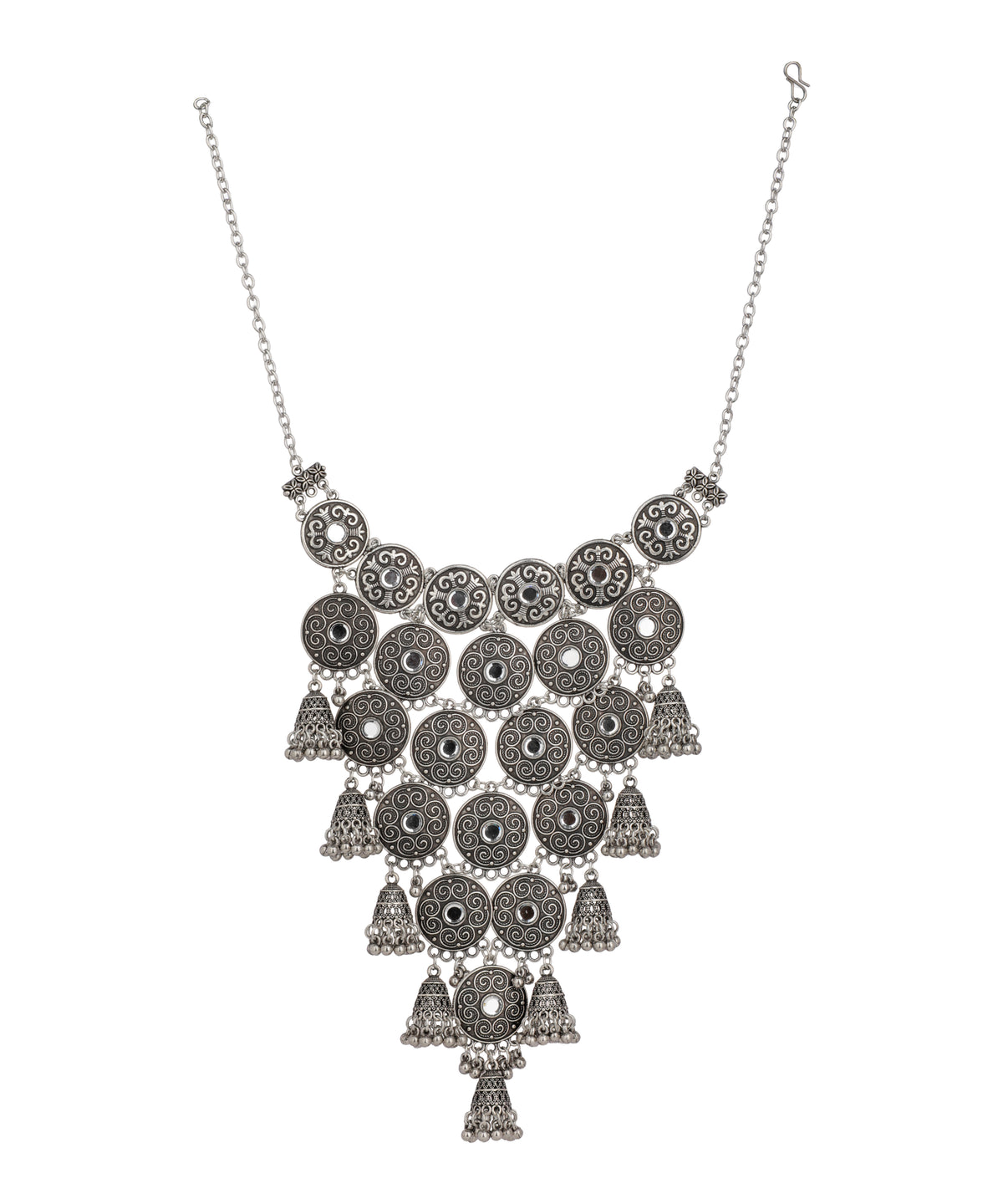 Circular Motif Layered Bib Necklace | Stylika