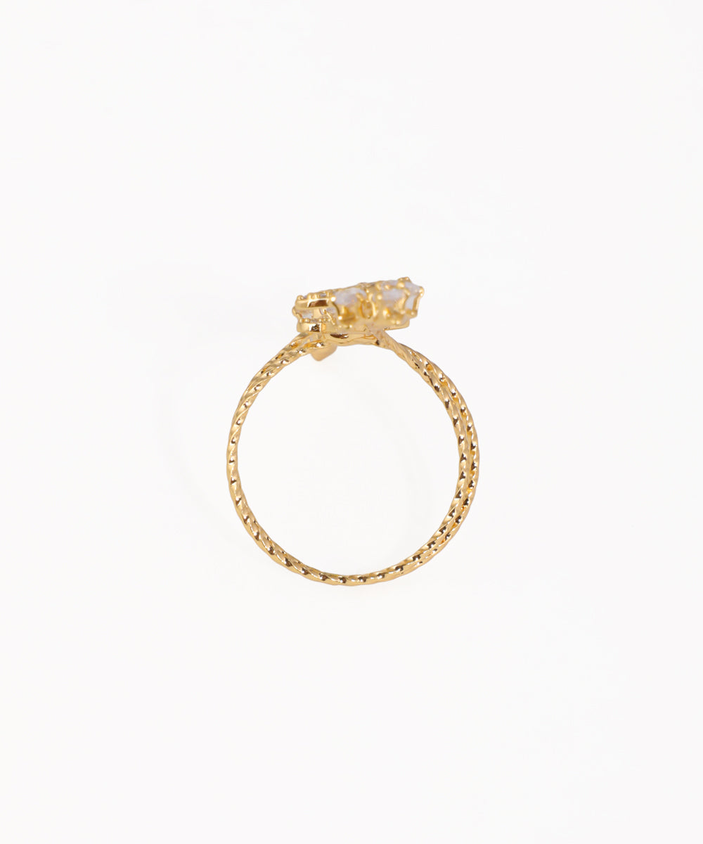 Sparkling Butterfly Vine Embellished Full-Finger Ring | Stylika