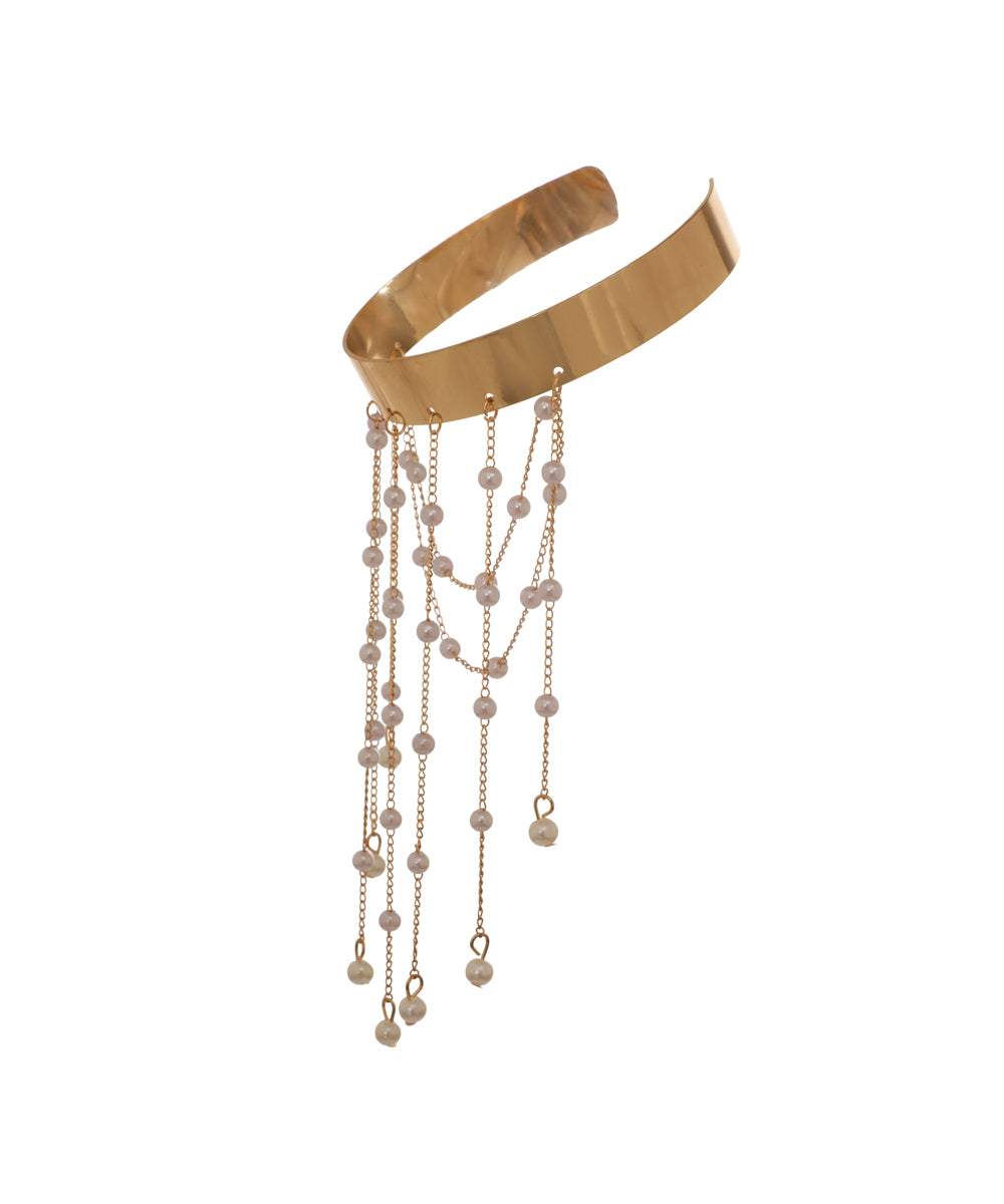 Ornate Drape Arm Cuff with Cascading Chains | Stylika