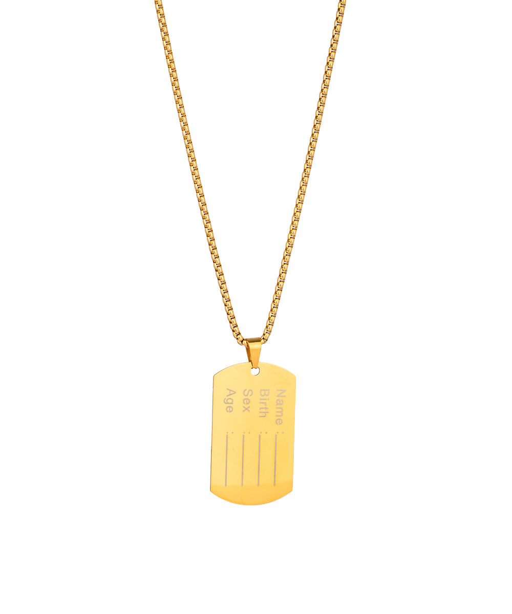 ID Tag Pendant Necklace | Stylika