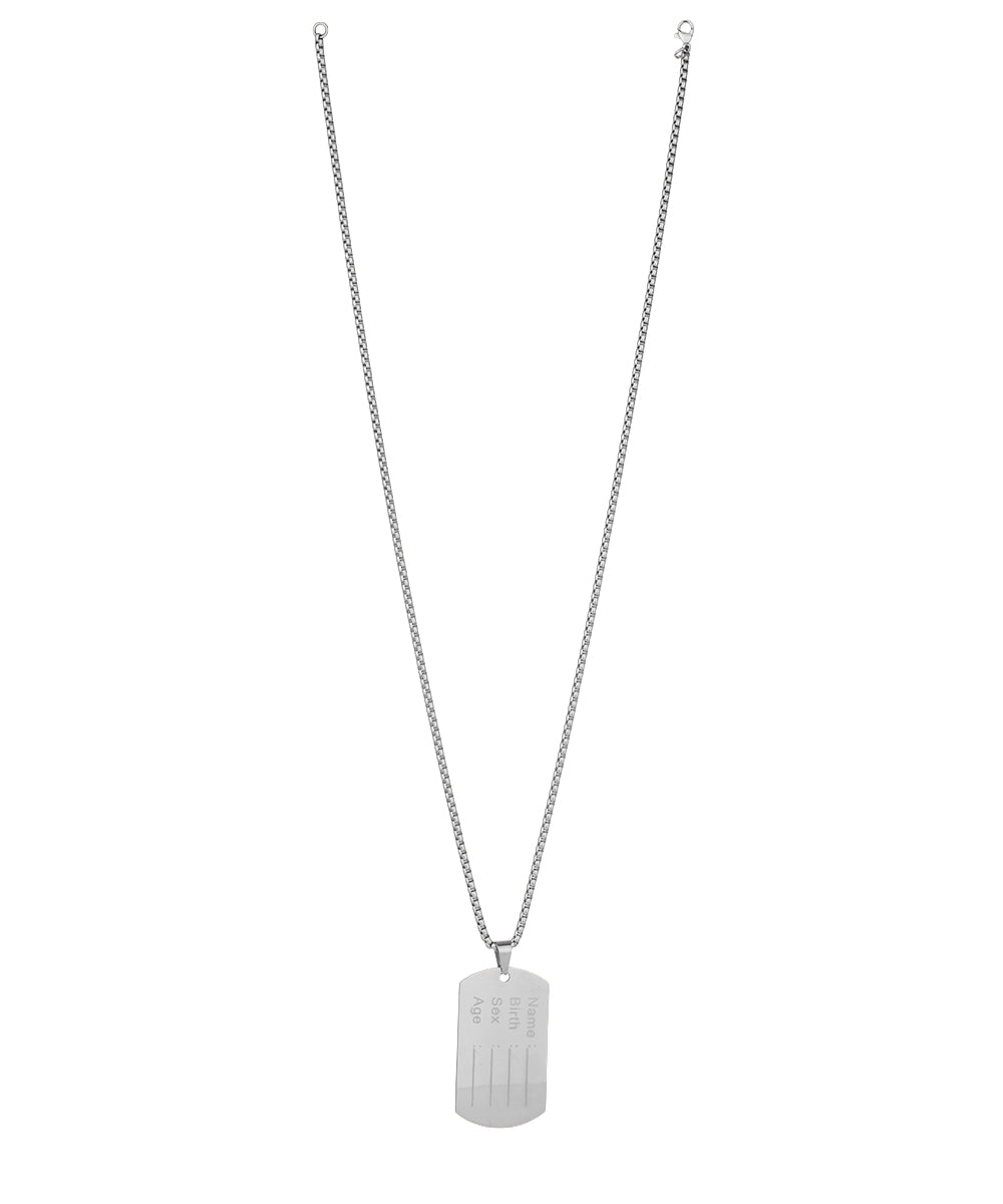 ID Tag Pendant Necklace | Stylika