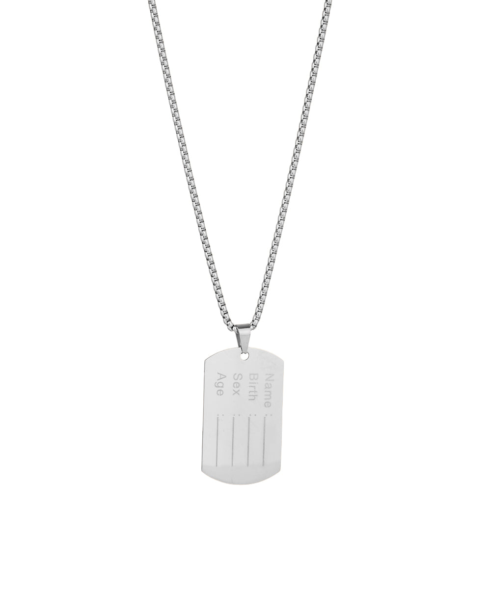 ID Tag Pendant Necklace | Stylika