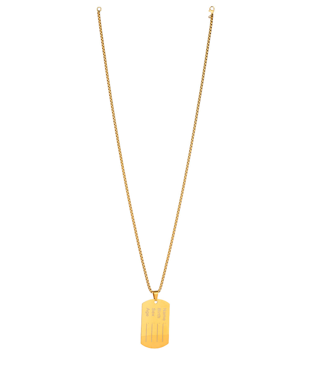 ID Tag Pendant Necklace | Stylika