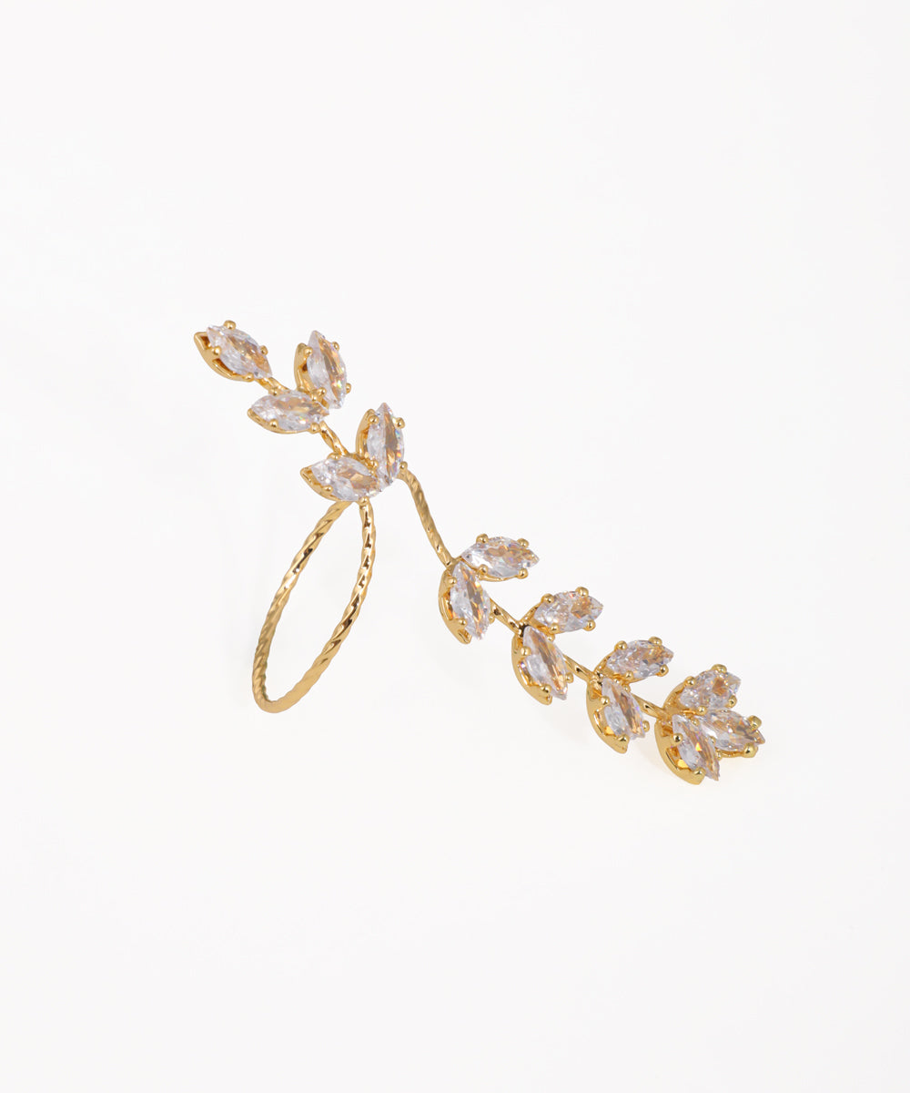 Nature-Inspired Sparkle Full Finger Adjustable Ring | Stylika