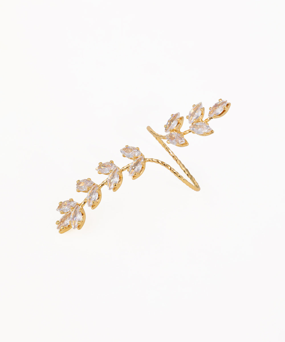 Nature-Inspired Sparkle Full Finger Adjustable Ring | Stylika