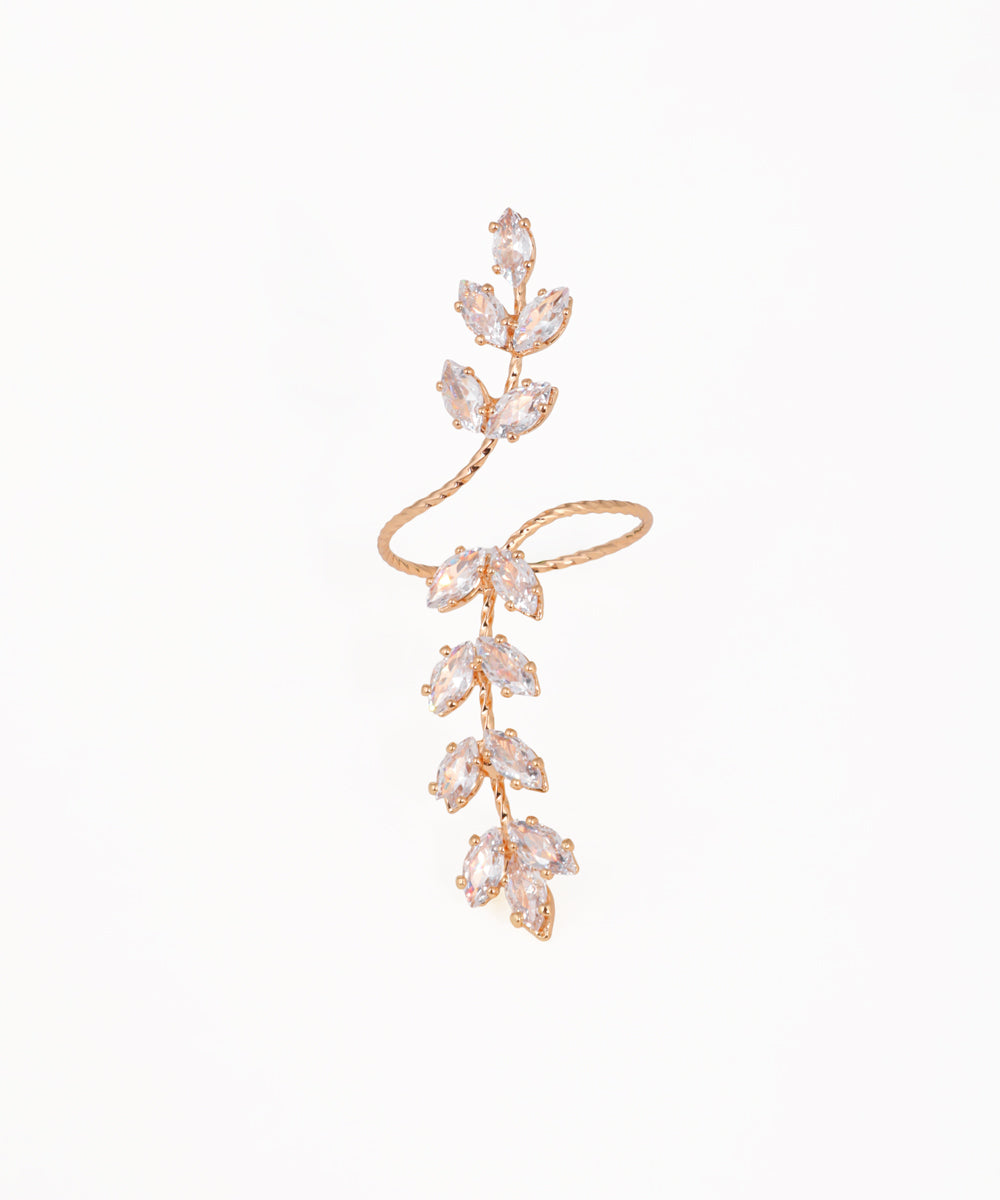Nature-Inspired Sparkle Full Finger Adjustable Ring | Stylika