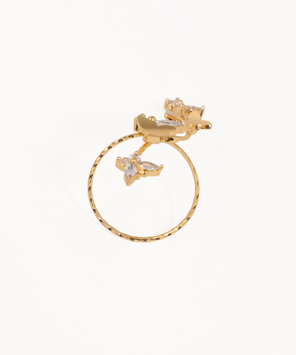 Winding Butterfly Motif Embellished Finger Ring | Stylika