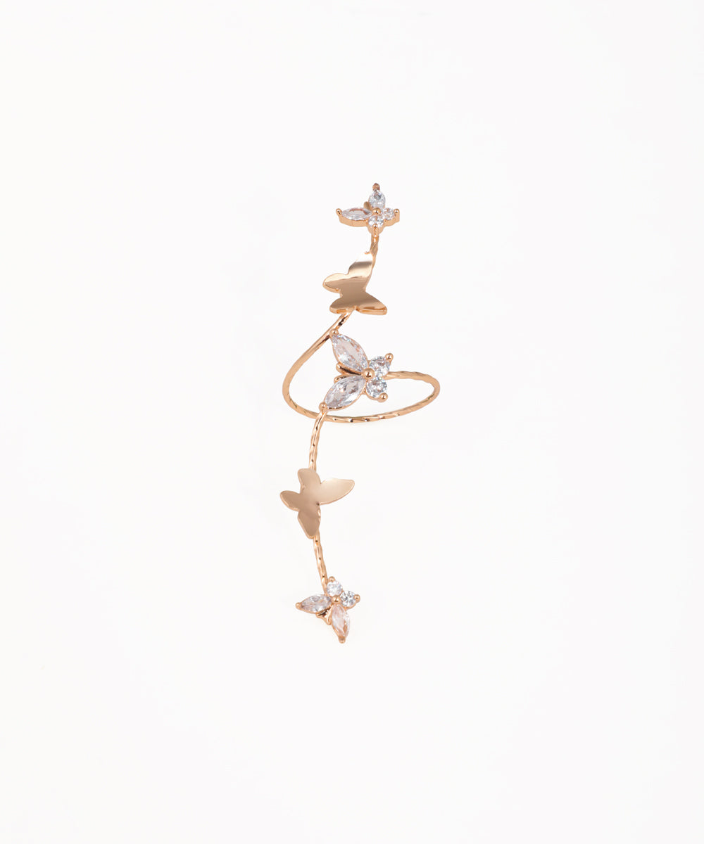 Winding Butterfly Motif Embellished Finger Ring | Stylika