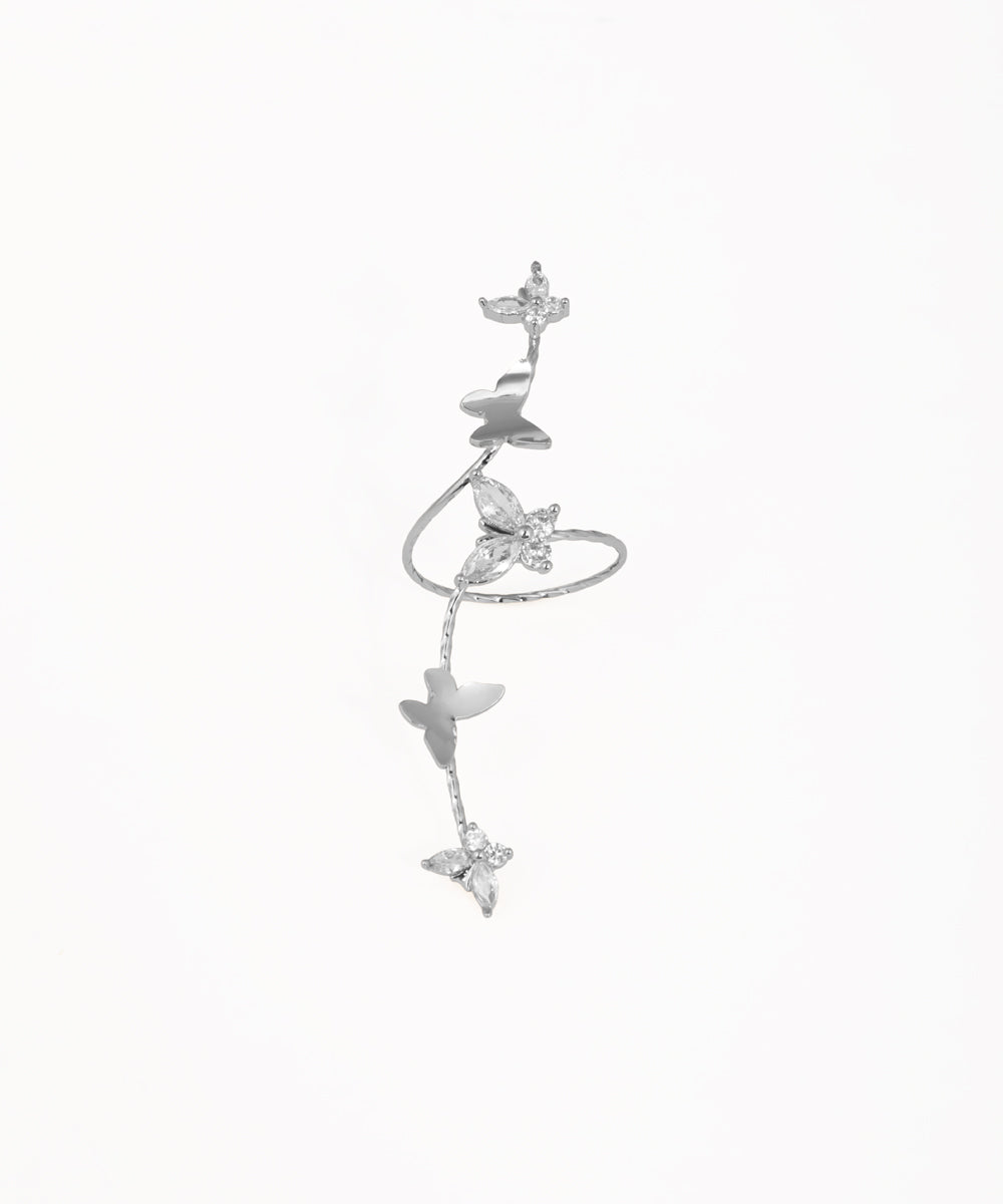 Winding Butterfly Motif Embellished Finger Ring | Stylika