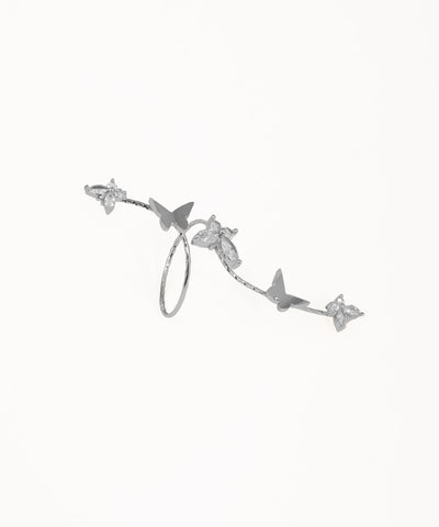 Winding Butterfly Motif Embellished Finger Ring | Stylika