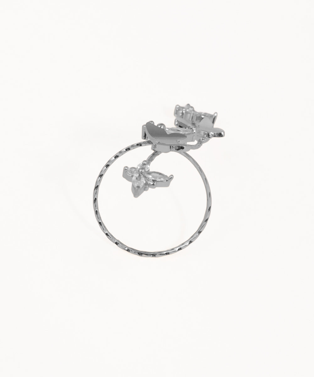 Winding Butterfly Motif Embellished Finger Ring | Stylika