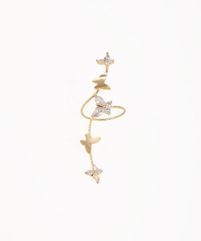Winding Butterfly Motif Embellished Finger Ring | Stylika