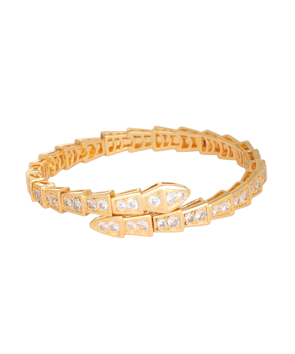Crystal Snake Coil Bangle Bracelet | Stylika