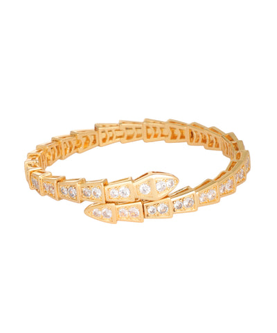 Crystal Snake Coil Bangle Bracelet | Stylika