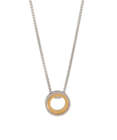 Dual-Tone Bearing Pendant Necklace | Stylika