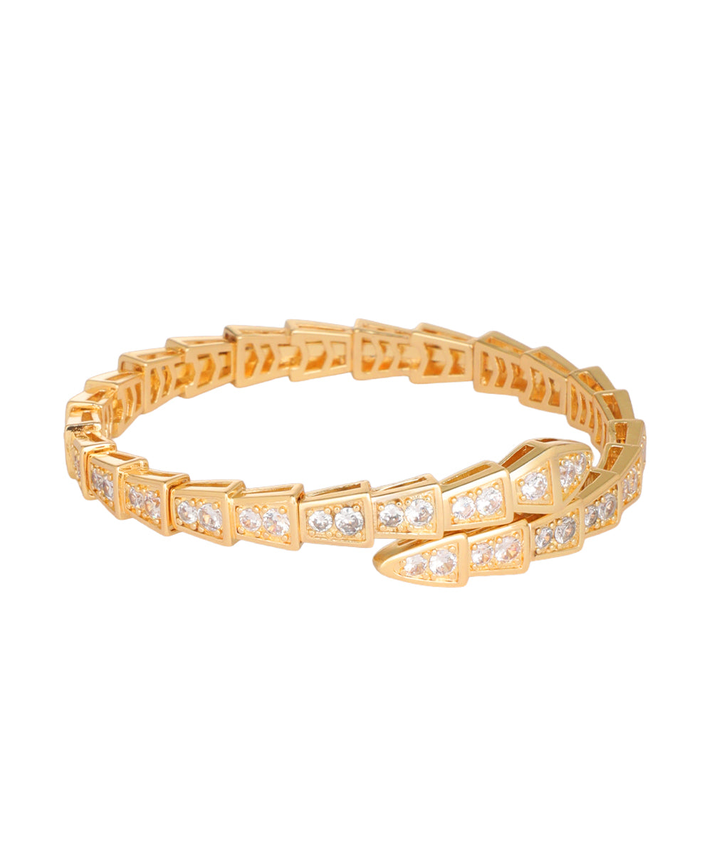 Crystal Snake Coil Bangle Bracelet | Stylika