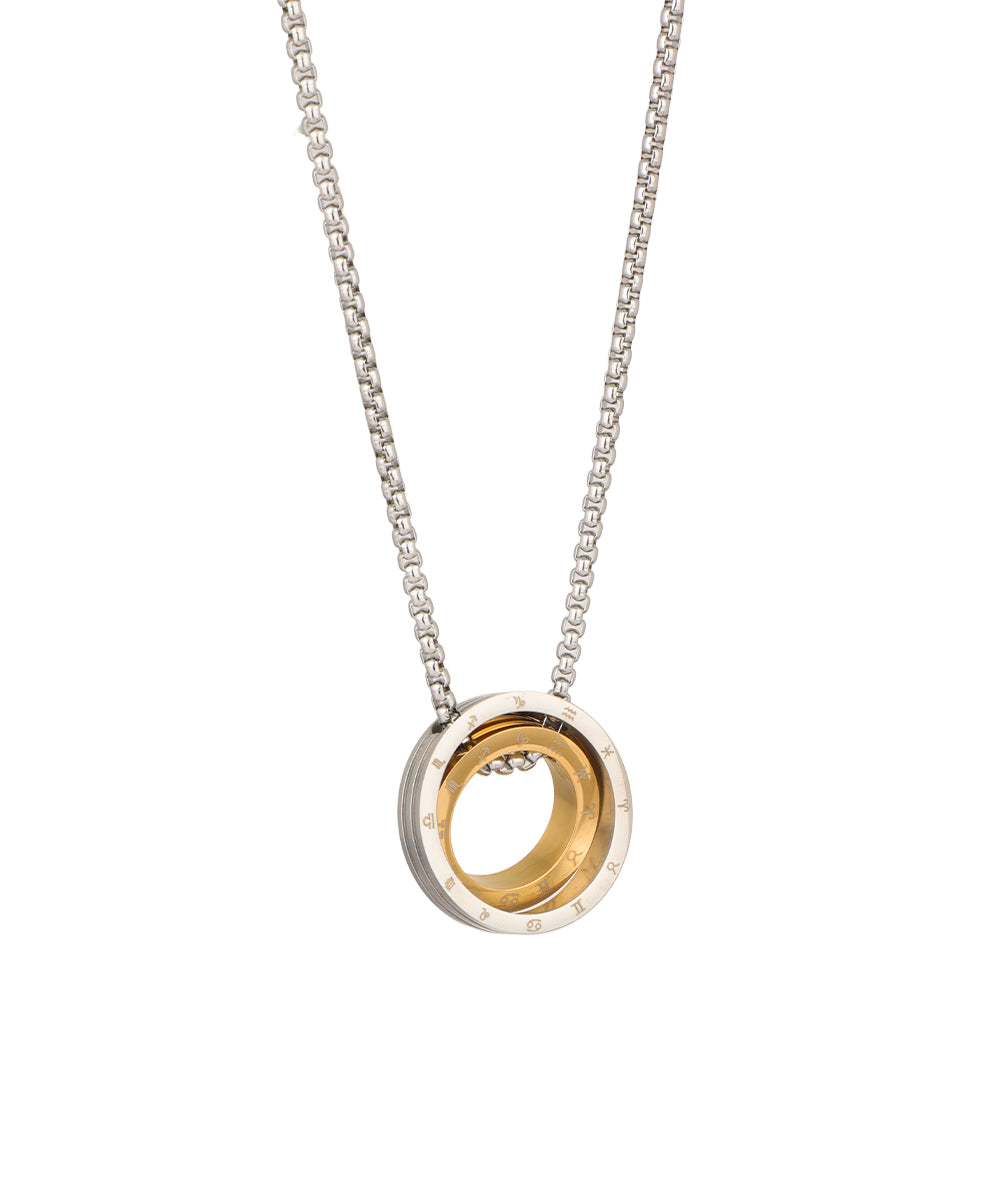 Dual-Tone Bearing Pendant Necklace | Stylika