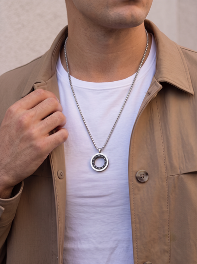 Dual-Tone Bearing Pendant Necklace | Stylika