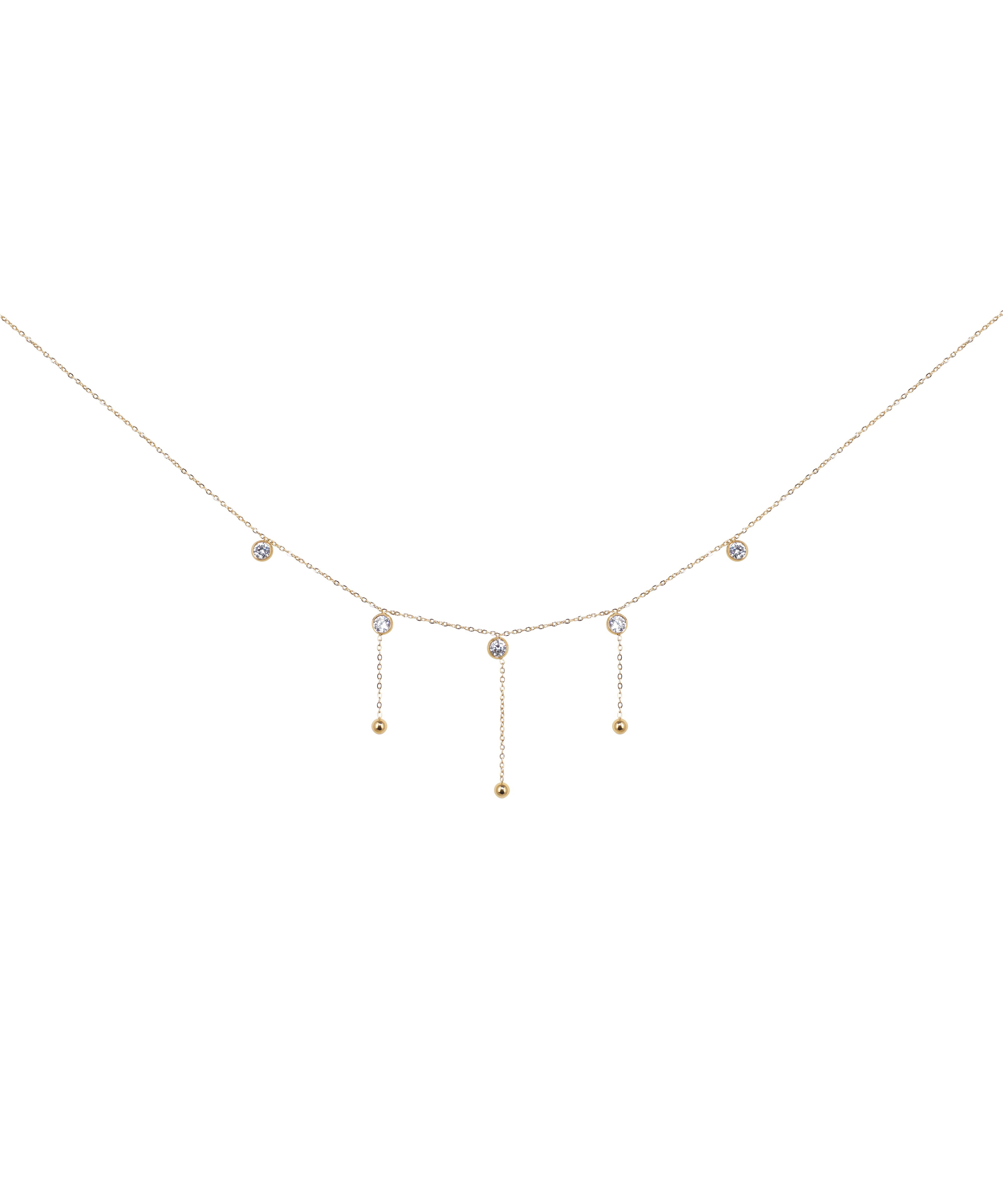 Delicate Chain with Stone & Bead Dangles Waist Chain | Stylika