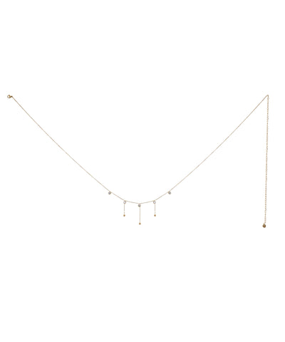 Delicate Chain with Stone & Bead Dangles Waist Chain | Stylika