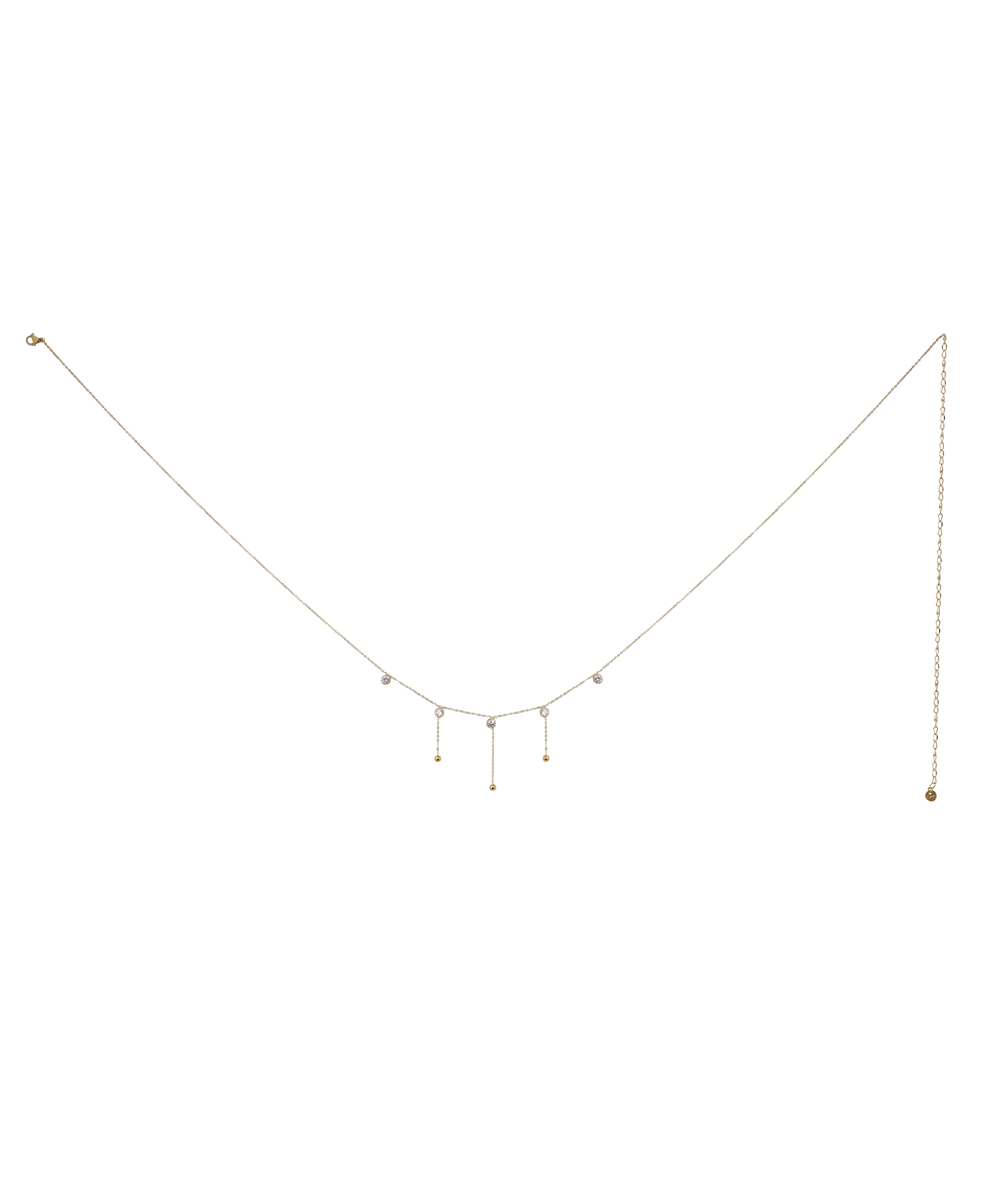 Delicate Chain with Stone & Bead Dangles Waist Chain | Stylika