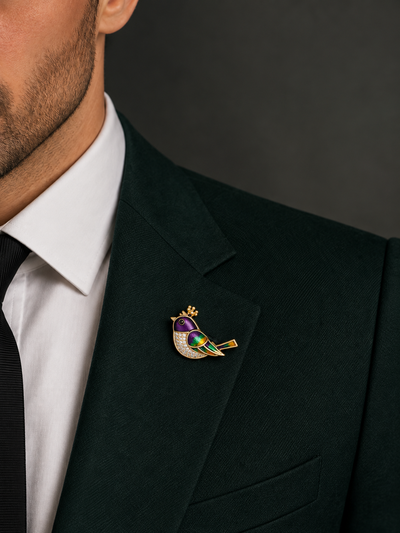 Bird Decorative Enamel Style Brooch | Stylika