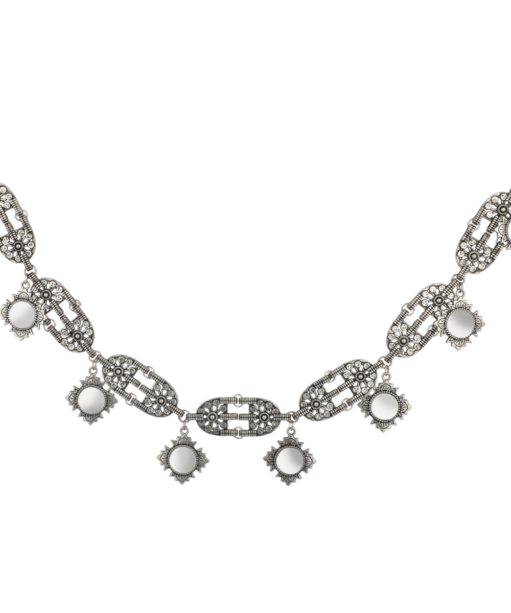 Floral Mirror Motif Ox Waist Chain | Stylika