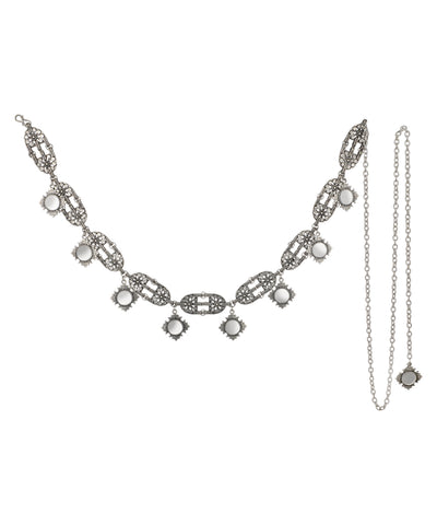 Floral Mirror Motif Ox Waist Chain | Stylika