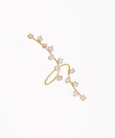 Artisan-Crafted Sparkling Vine Wrap Statement Ring | Stylika