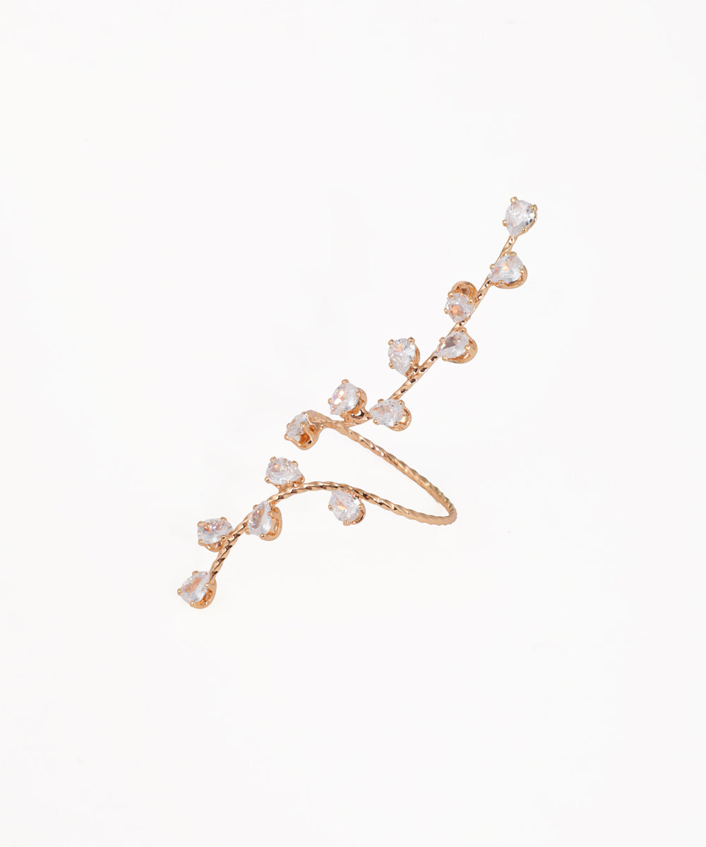 Artisan-Crafted Sparkling Vine Wrap Statement Ring | Stylika