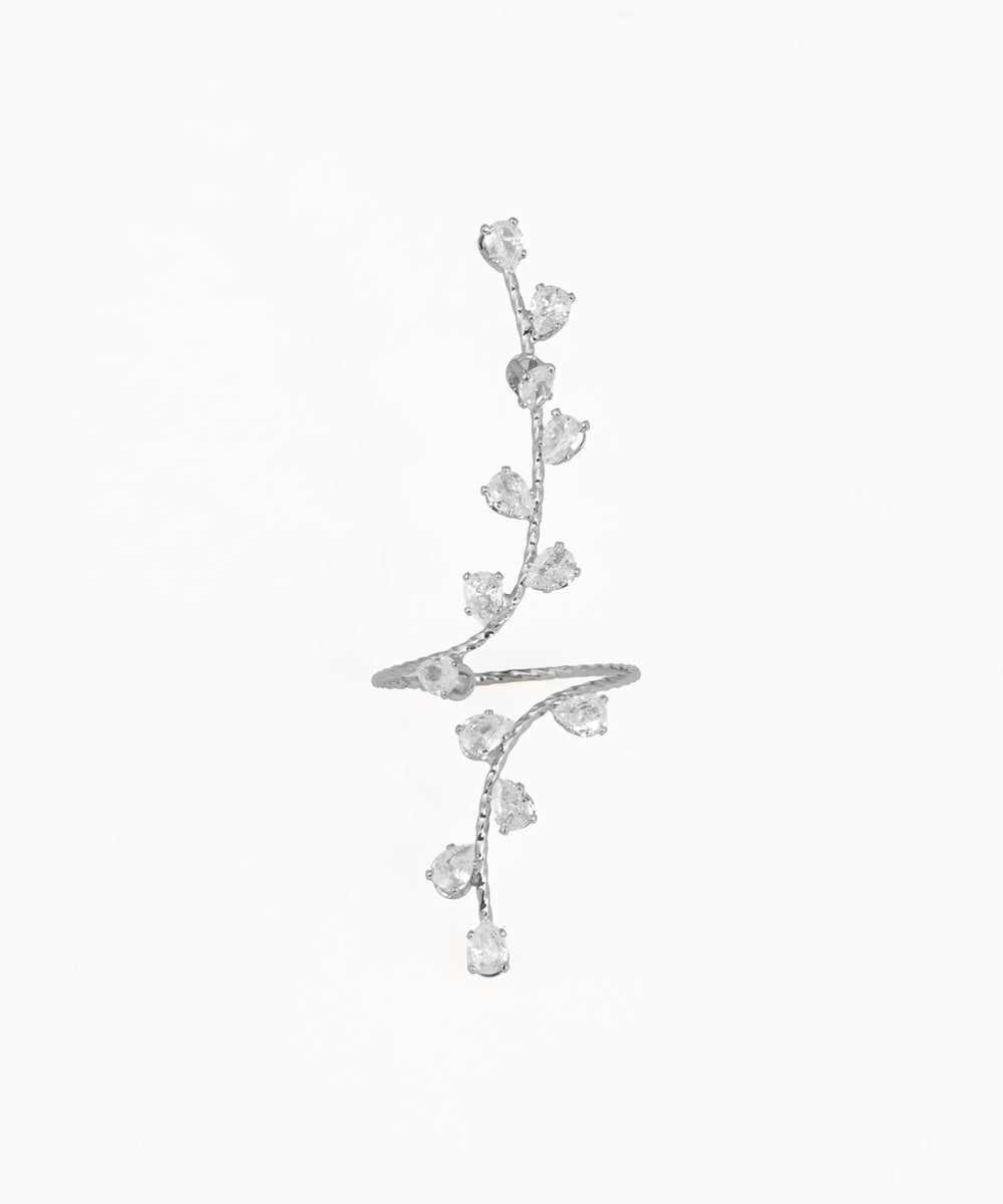 Artisan-Crafted Sparkling Vine Wrap Statement Ring | Stylika