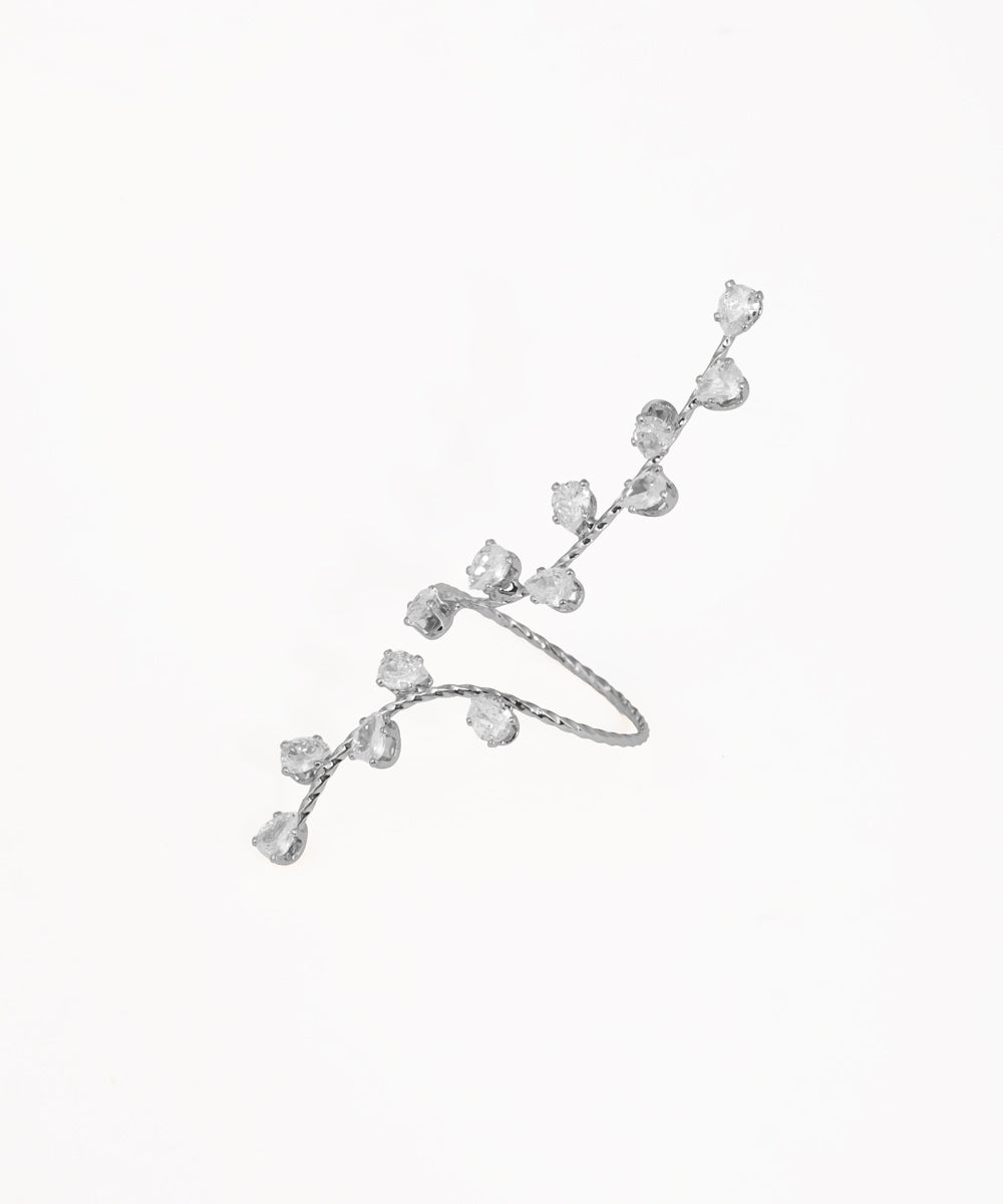 Artisan-Crafted Sparkling Vine Wrap Statement Ring | Stylika