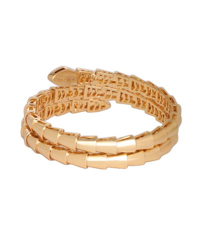 Double Coil Crystal-Tip Snake Bangle Bracelet | Stylika