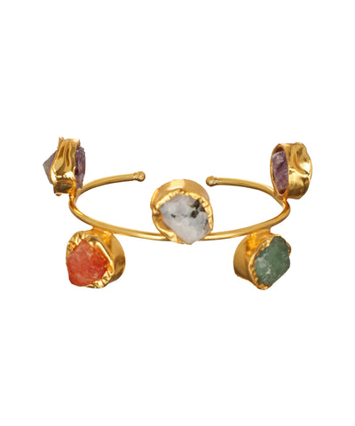 Five Stone Open Cuff Bracelet | Stylika