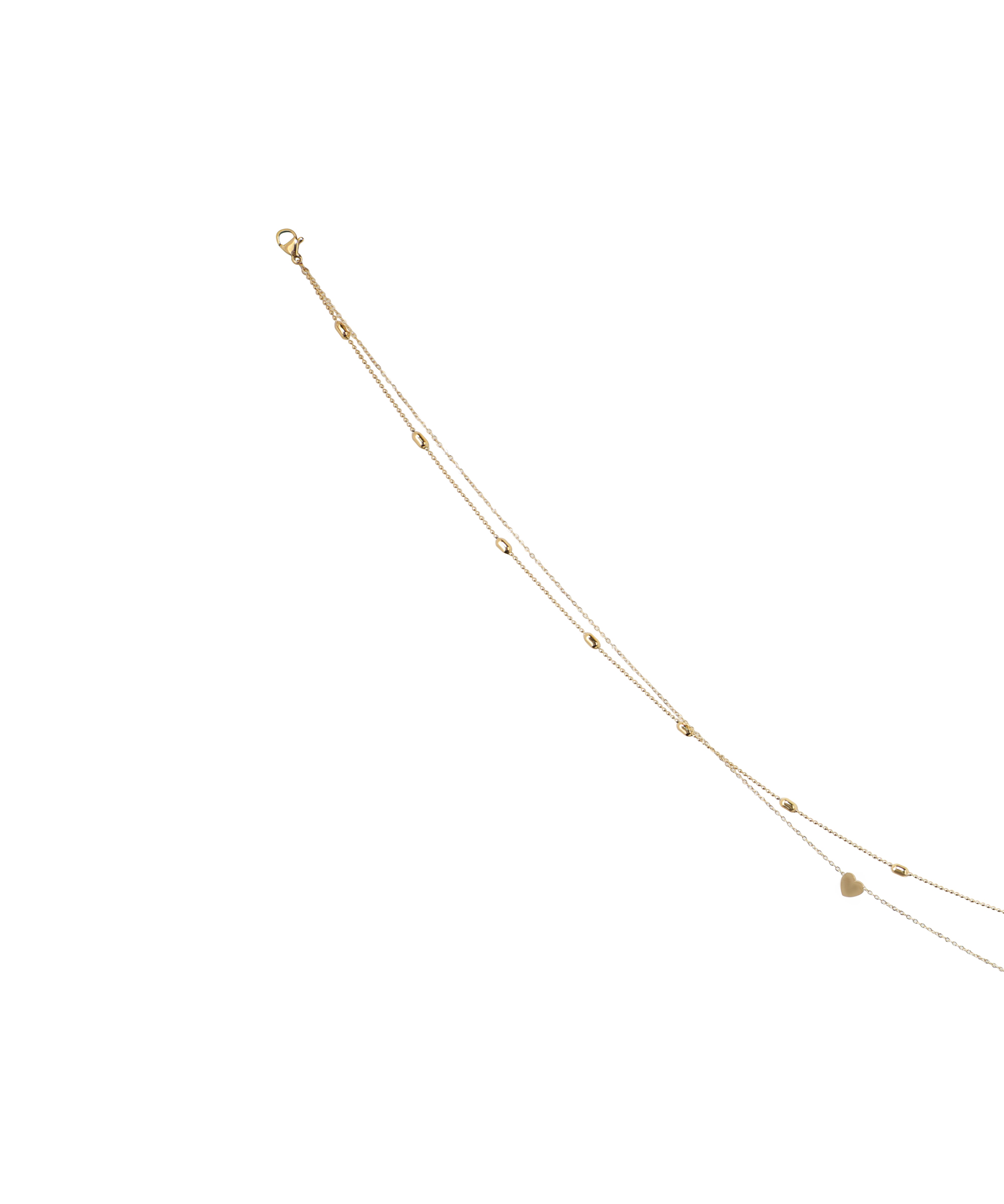 Delicate Layered Heart Charm & Bead Waist Chain | Stylika
