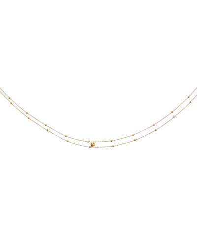 Delicate Layered Beaded Waist Chain with Heart Charm | Stylika