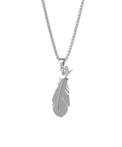 Split Feather Pendant Necklace | Stylika