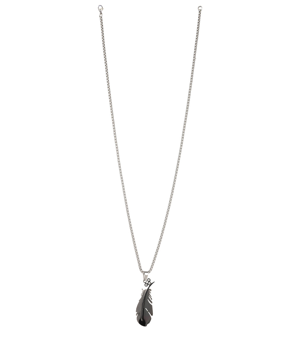 Split Feather Pendant Necklace | Stylika