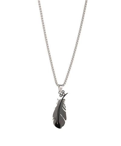 Split Feather Pendant Necklace | Stylika