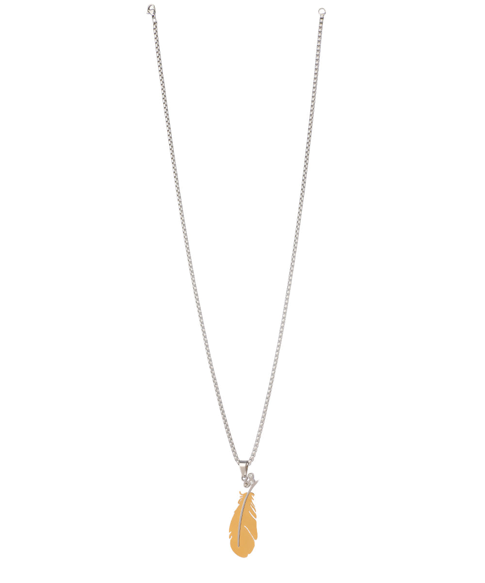 Split Feather Pendant Necklace | Stylika