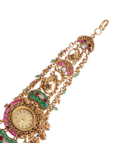 Intricate Enamel Heritage Bracelet Watch (Mint) | Stylika