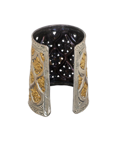 Floral Cutwork Oxidised Cuff Bracelet | Stylika
