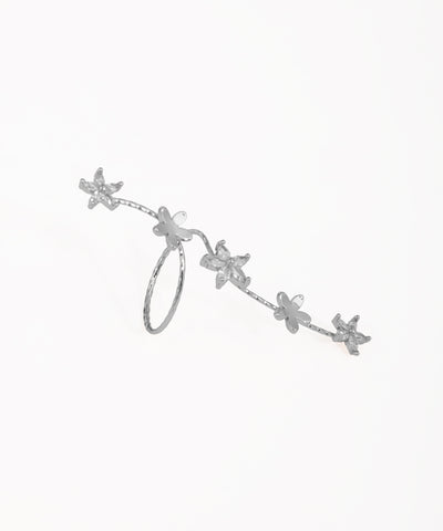 Elegant Twisting Floral Petal Sparkle Ring | Stylika